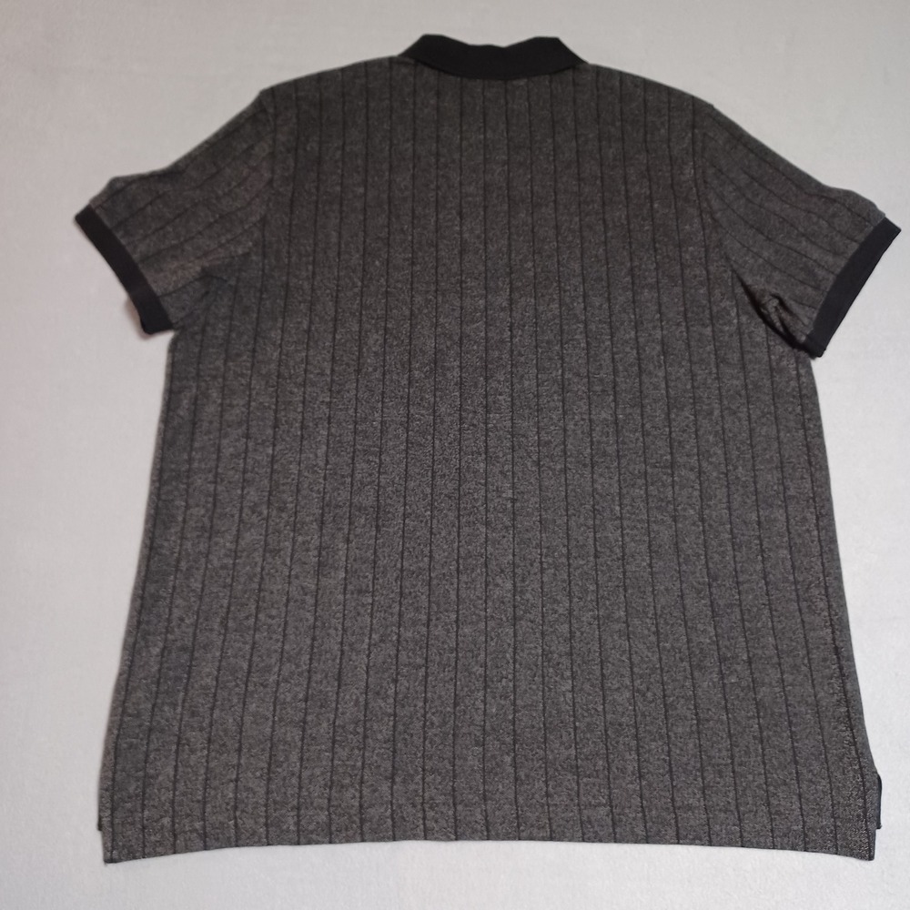Old Navy Mens Classic Fit Pique Polo Shirt Charcoal Grey‎ Pinstripe L 685275-00 - Picture 3 of 10